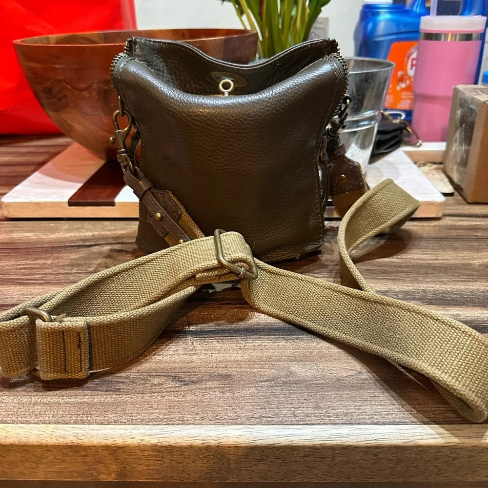 JCREW Designer Dark Green Leather Turnlock Crossbody Bag - Picture 2 of 8